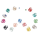 Decorative Paper Garland- Multicolor Assorted Om Symbols