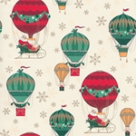 Rossi Decorated Papers from Italy - Christmas Balloon Ride with Santa 28"x40" Sheet