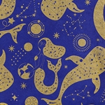 **NEW!** Cosmic Mermaids and Whales in Space Printed Lokta Paper 20x30" Sheet