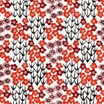 Katazome-shi Paper- Red & Burgundy Garden 18x24" sheet