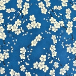 Nepalese Printed Paper- Cherry Blossom White on Deep Blue 20x30" Sheet