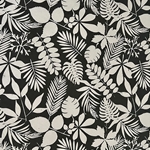 Nepalese Printed Paper- Decorative Leaves in Silver on Black 20x30" Sheet