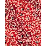 Katazome-Shi Paper- Scrolls in Deep Red and Orange 18x24" sheet