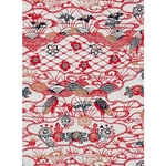 Katazome-Shi Paper- Red Cranes and Flower Garden Pattern 18x24" sheet